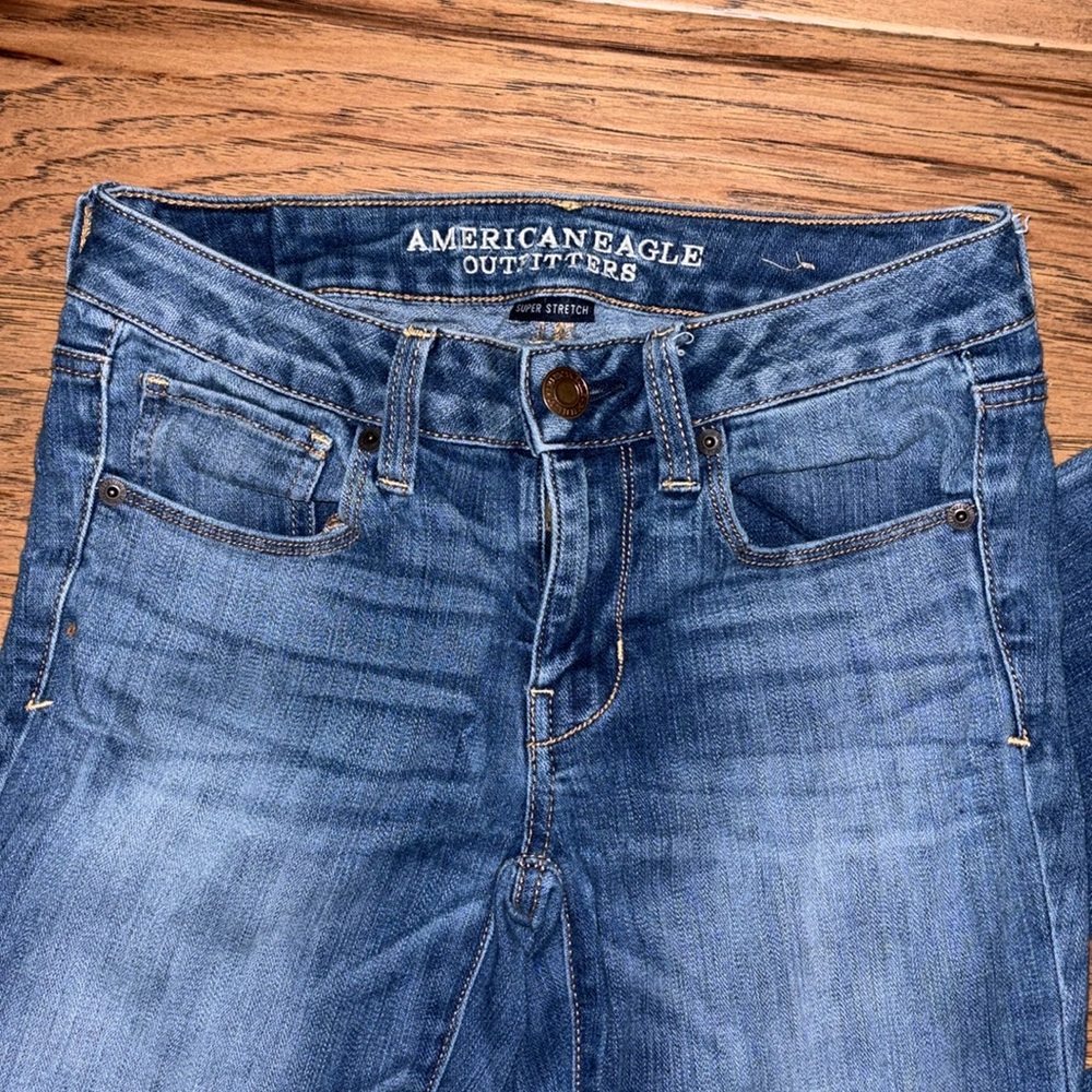 American Eagle Outfitters Blue Skinny Jeans Modern Fit - Picture 2 of 4
